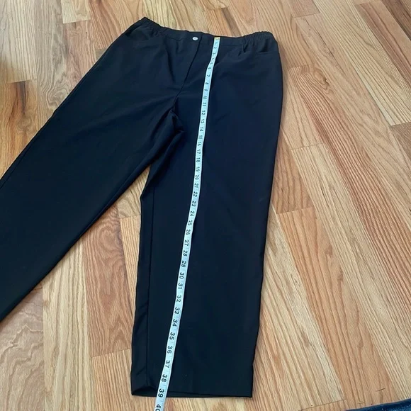 Karen Scott sport black pant with elastic waist size 14P short new with … - Picture 2 of 8